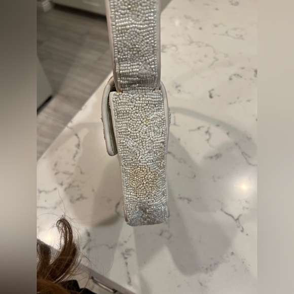 STAUD Tommy Beaded Bag, Garden Party white floral embroidered shoulder bag purse - Picture 13 of 15